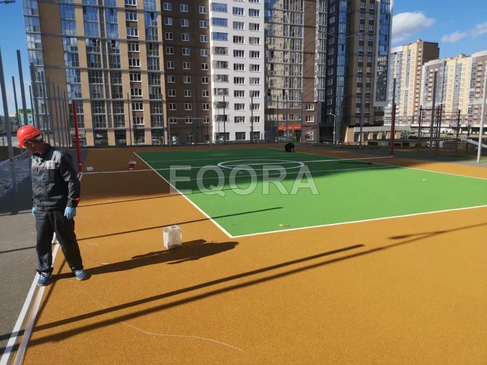 Из чего состоит бесшовное резиновое покрытие в Ногинске?